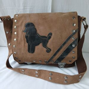 Poodlebag German Large Crossbody Saddle Bag Unisex Satchel Tote Leather Authenti